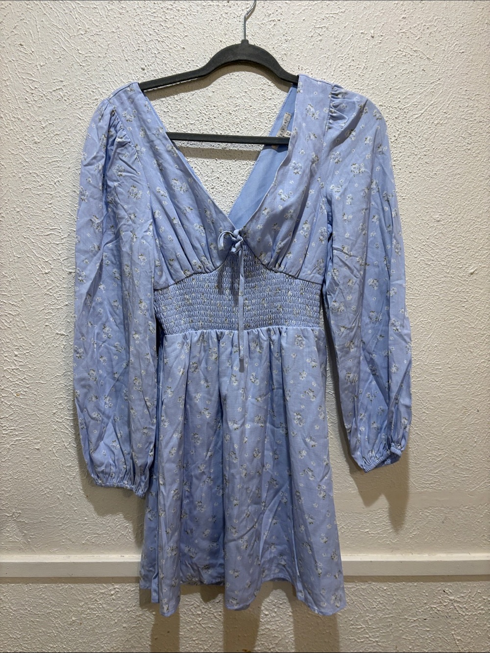 Copper Key girls Light Blue Floral Smocked Mini Dress